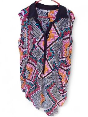 Cato Multicolor Geometric Print Sleeveless Top Size Large NWT